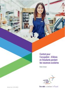 Contrat pour l'occupation d'élèves et d'étudiants pendant les vacances scolaires